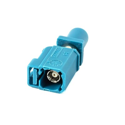 FAKRA Adapter, Stecker auf Buchse, wasserblau