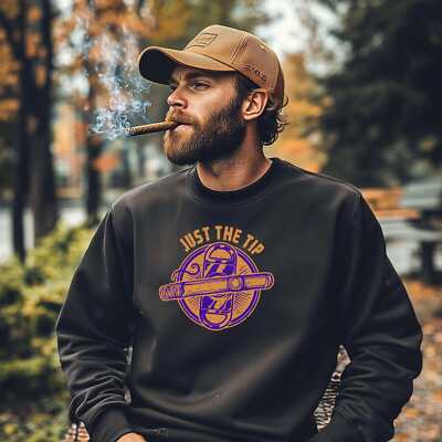 Just The Tip Retro Cigar Sweatshirt Funny Unisex Cigars Shirt Cigar Style Co.