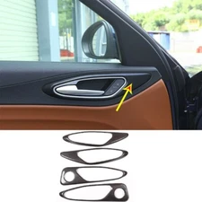 Carbon Fiber Inner Door Handle Frame Cover Trim For Alfa Romeo Giulia 2017-2022