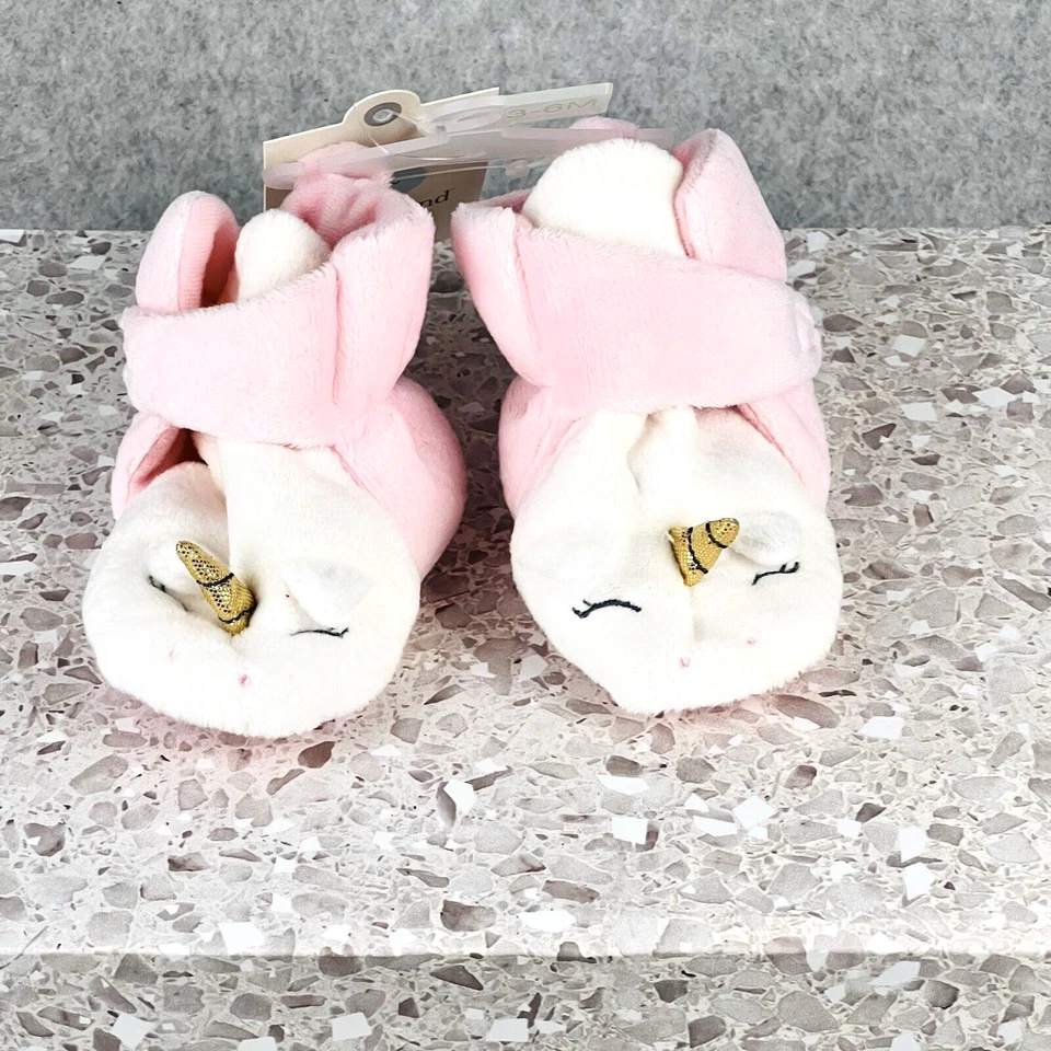 Cloud Island Unicorn Booties Infant 3–6M Pink Fleece Baby Shower Gift Soft Cute - Image 4 of 4
