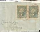 US Scott # 17, 12 cent black ,Imperf Pair , Cambridge piece, 1851