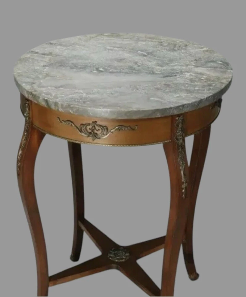 Suporte de mesa antigo vitoriano de mármore com decoração de bronze Ormolu - Imagem 3 de 4