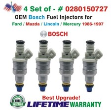 x4 Bosch OEM Best Upgrade Fuel Injectors for 1986-97 MERCURY/FORD/LINCOLN/MAZDA