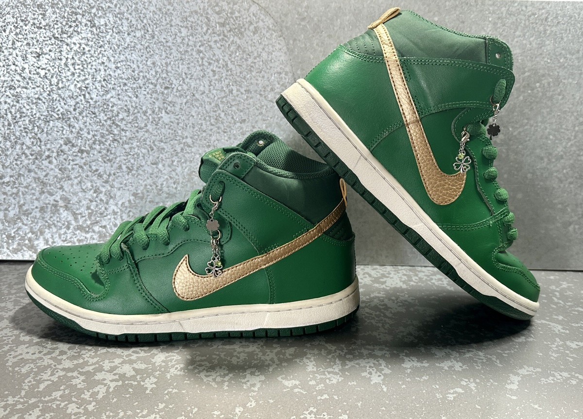 St. Patrick's Patty's Day Nike Dunk High Pro SB Size: 6.5 M / 8 W Clover Charms | eBay