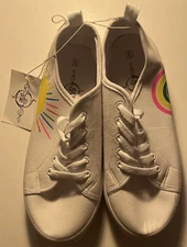 Sole Mates Women's Casual White Sun Rainbow Tennis Shoe Size 6