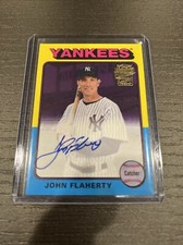 2021 topps archives fan favorites John Flaherty on card auto /150 yankees Purple