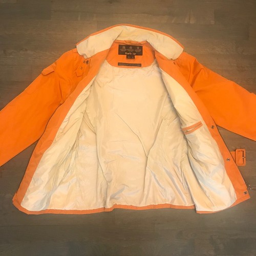 Barbour Featherweight Amelia Orange Jacket Woman’s Size 8 L373 Weatherproof - Picture 9 of 12