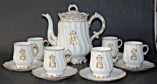 Antikes Mokkaservice 13 tlg 6 Personen Rosenthal POMPADOUR - PRÄCHTIG! - Bild 2 von 24