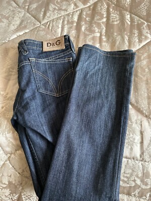 Dolce And Gabbana D&G Lovely Straight Leg Dark Blue Jeans Size