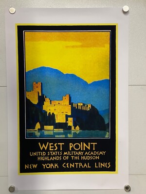 WEST POINT HIGHLANDS OF HUDSON NEW YORK CENTRAL TRAIN TRAVEL POSTER REPRO 32x24