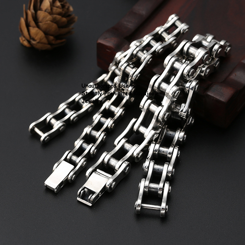 Solid S925 Sterling Silver Chain 10mm 13mm Punk Anchor Bike Link