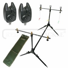 Carp Fishing Rod Pod  Rod Set Up , 2 Alarms  ,Indicator Swingers , Carry Case