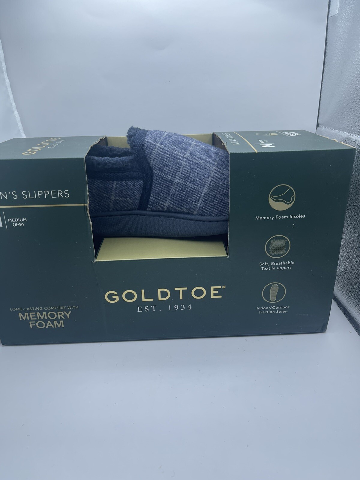 PANTOFOLA D’ORO Pantofole uomo punta oro nuove con scatola med 8 9 solette memory foam