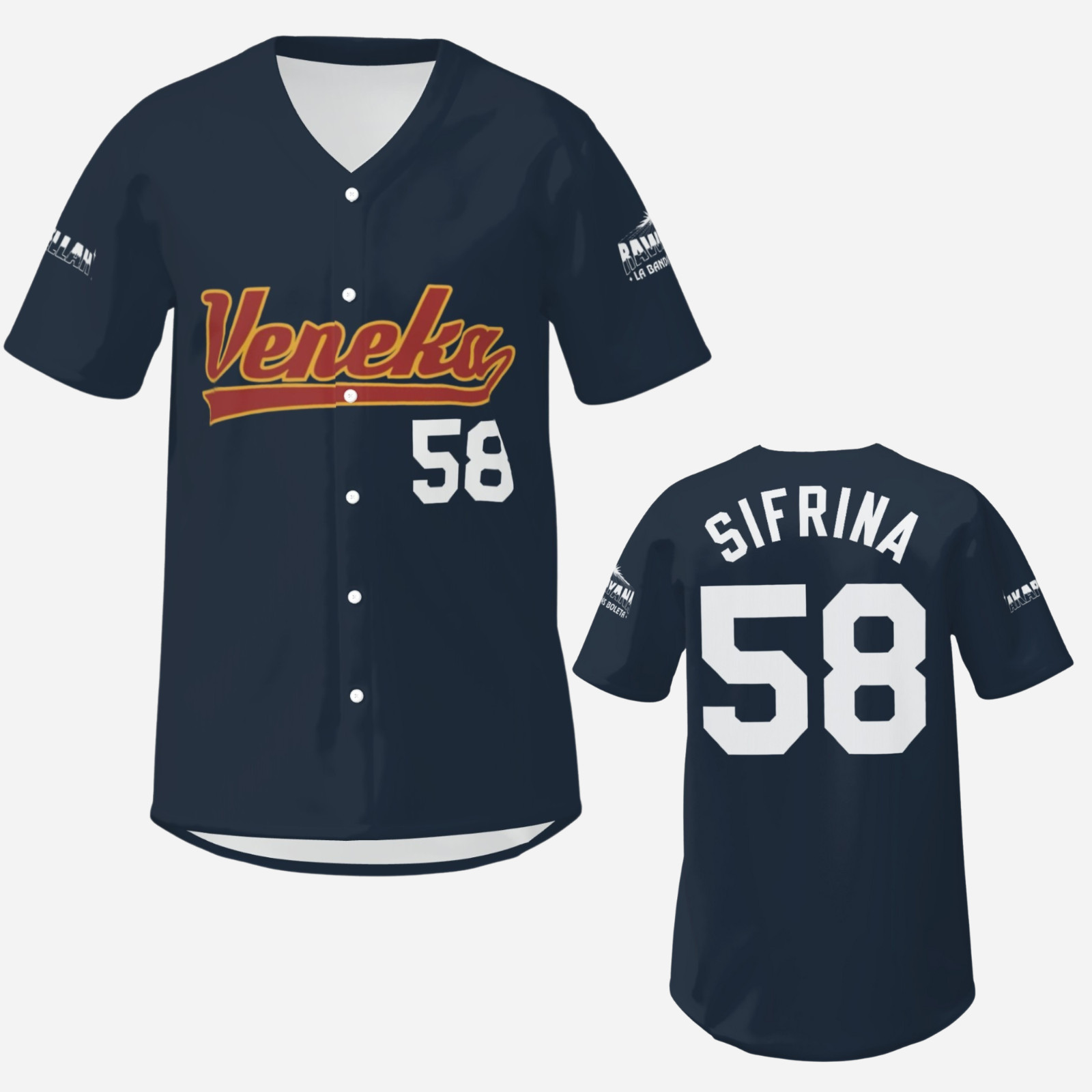 Venezuela - VENEKA SIFRINA Camisa Camiseta Béisbol Réplica 2024 CAMISETA AZUL Personalizada