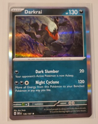 darkrai pokemon card value 136 197 Darkrai 136/197 Holo Obsidian Flames Pokemon