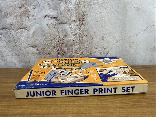 JUNIOR G-MEN FINGER PRINT SET VINTAGE HALE-NASS CORP DETECTIVE FBI NEW YORK SFK - Picture 19 of 24