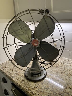 Antique Vintage 17  Emerson Fan 3 Speed, 4 blade Model 79648 SD. Working well
