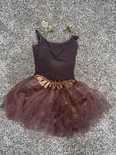 Leo Dance Recital Costume Tutu Reindeer child Small Brown leo/tutu/2 hair clips