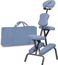 Professional Portable and Lightweight Tattoo Massage Chair w/Carrying Case Blue