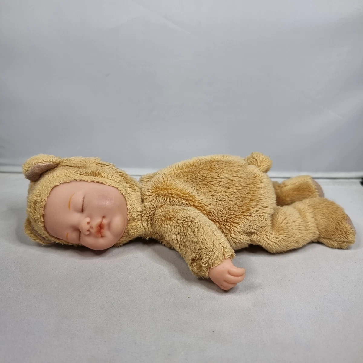 2016 Anne Geddes Sleeping Bear Beanie Baby Doll Toy Soft Body Hard Face 9