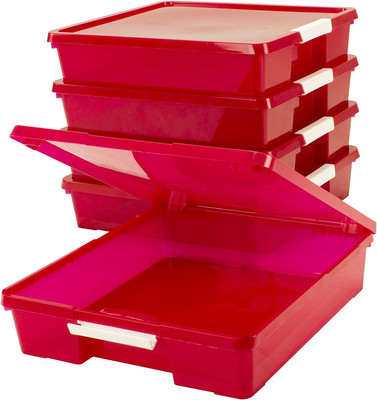 Classroom Craft Project Box   Stacking Plastic Organizer Fits 12X12 Scrapbooking