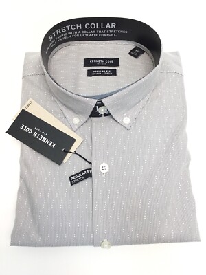 Kenneth Cole New York Stretch Collar Regular Fit,Steel 