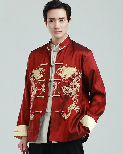 Mens Chinese Traditional Tang Suit Martial Arts Kung Fu Tai Chi Coat Uniform Top - Picture 15 of 20