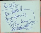 PAUL McCARTNEY,  GEORGE HARRISON & RINGO STARR signed autographed page BEATLES