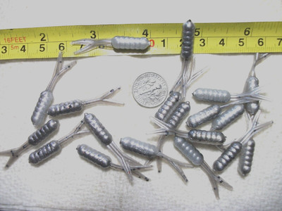 100-1 1/2''-CRAPPIE-PANFISH-GRUBS-bait-lure-jig-split tails-scent-flukes-stingers