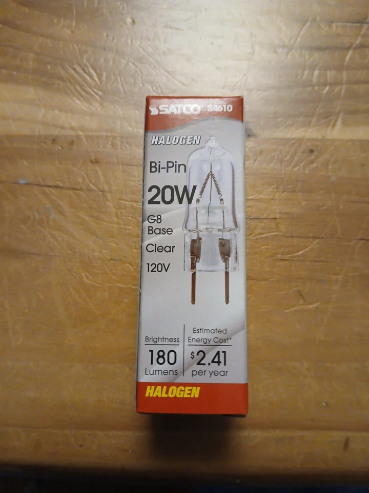 Satco S4610 S3539 S20T4/CL/G8 20W 120V T4 2-Pin Bi-Pin G8 Clear Bulb Warm White - Image 2 of 3