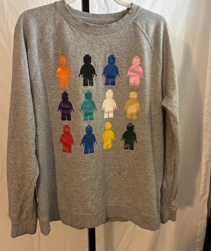 LEGO and Target Grey Crewneck Sweatshirt Size Medium LEGO Figure Print Logo