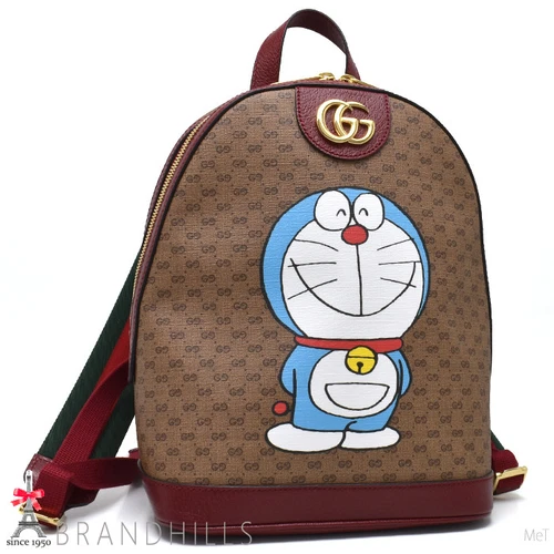 Gucci Sac à Dos Femme Mini Gg Supreme Offdia Rouge Cerise Doraemon 647816 Presque