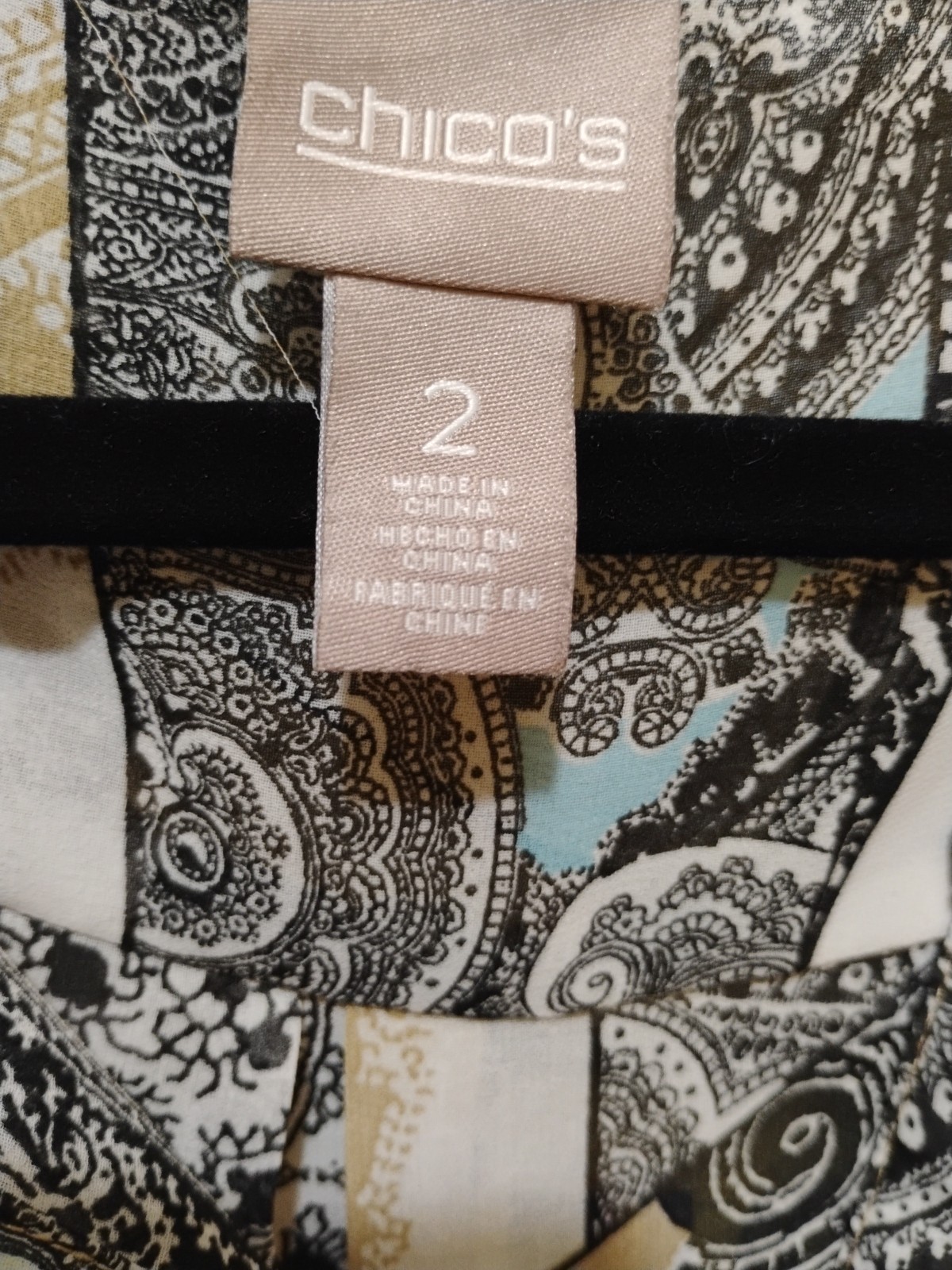 Chico 2 Sheer, Patterned, Button Up, Bottom Ties,… - image 2