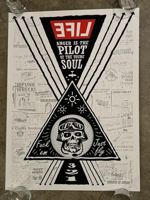 Limited Edition Winston Smith ANGER IS THE PILOT Art Print FUGAZI RARE