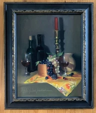 Classical winery still life oil painting by living artist. 20"x16"