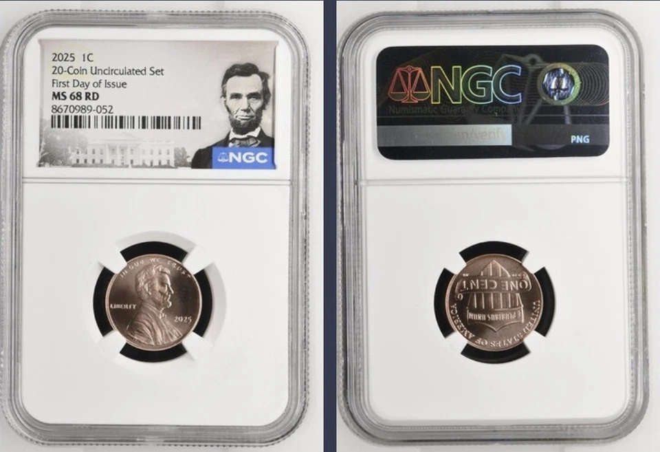 2025 P Lincoln SHIELD 1c Cent Penny NGC MS68 RD First Day Issue FDI -Last One?% - Image 2 of 2