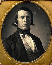 1/6th Plate Daguerreotype - Dashing Man - Full Leatherette Case - Resealed