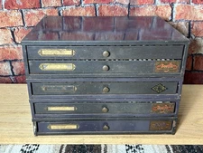 Vintage Metal Watch Cabinet With Watch Parts