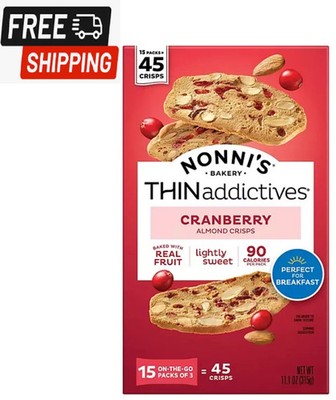 Nonni's THINaddictives Cranberry Almond Crisps (15 pk.)