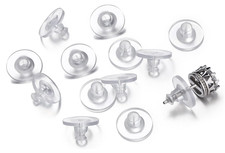 100Pck Clear Rubber Earring Backs Soft Silicone Safety Stoppers for Stud Earring