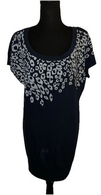 Delirious Los Angeles 3X Scoop Neck Short Sleeve Blue & White Mini T-Shirt Dress
