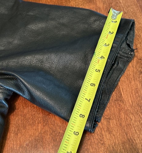 Men's 2XL-XELEMENT Leather Motorcycle Jacket Biker Short Sleeve Buffalo Black - Picture 13 of 16