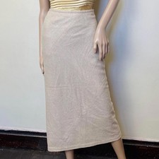 Bias Cut Taupe Wool Blend Vintage 90s Elegant Maxi Pencil Skirt