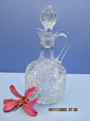 Antique Cut Glass Cruet American Brilliant Period 1880-1916