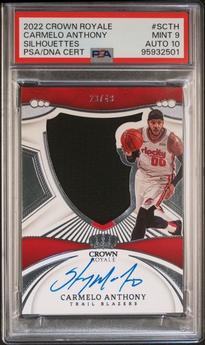2022-23 Crown Royale CARMELO ANTHONY SILHOUETTES GAME-USED AUTO #23/49