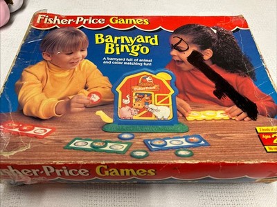 Fisher Price Barnyard Bingo Matching Memory Animal Game Vintage missing 1 piece