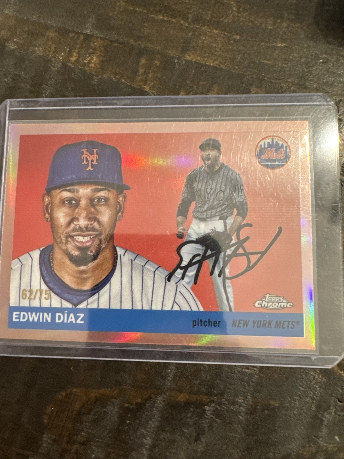 Edwin Diaz 2025 Topps Chrome Platinum Rose Gold /75