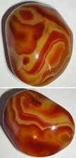 Natural Sardonyx Palm Stone Deep Fire Red Bands 166g – Exact Item Shown (S14)