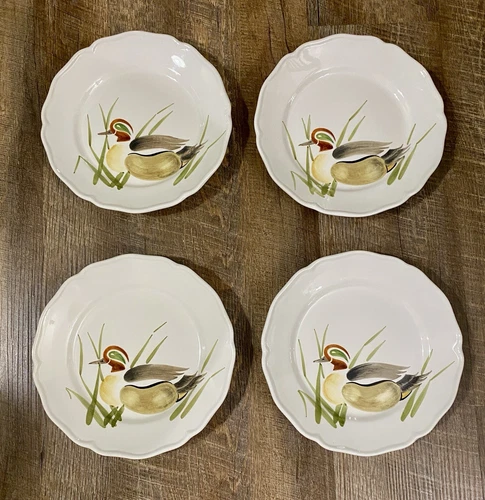 Vintage Mallard Ducks "Dipinto a Mano" Hand Painted Italy Plates 