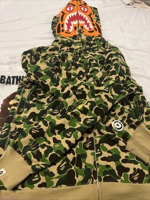 Bape Men's Double Shark Full Zip Hoodie Size XXL